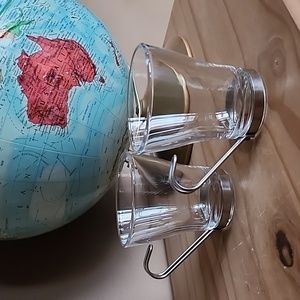 Vintage  Bormioli Vitrosax  Italy  clear glass coffee cups with metal ha…